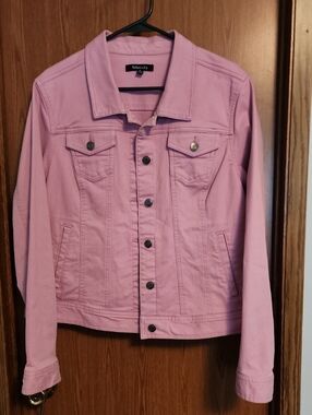 Relativity Light Pink Denim Jacket with Button Front
